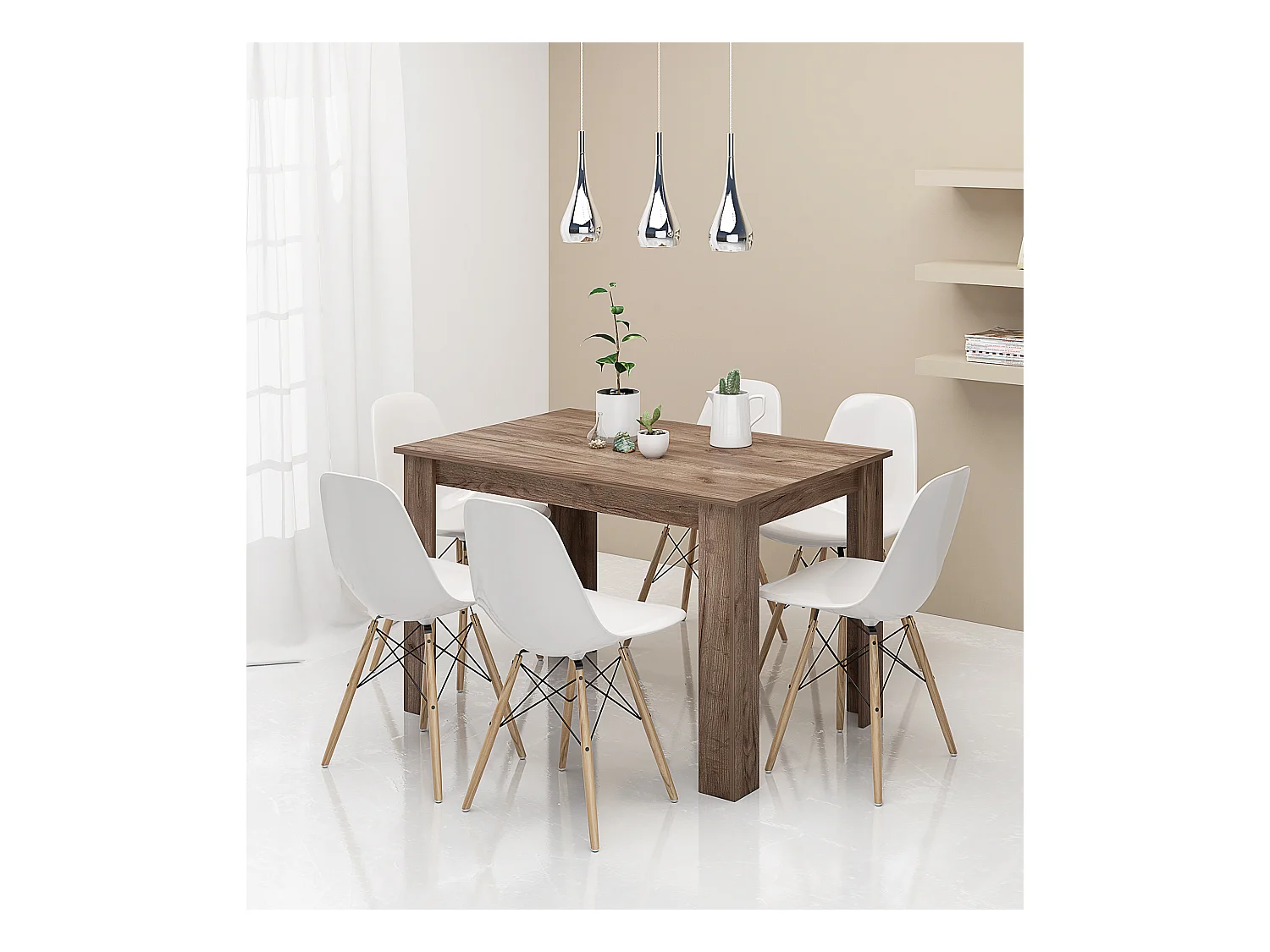 Tavolo da pranzo moderno 120x74 cm in noce TG6