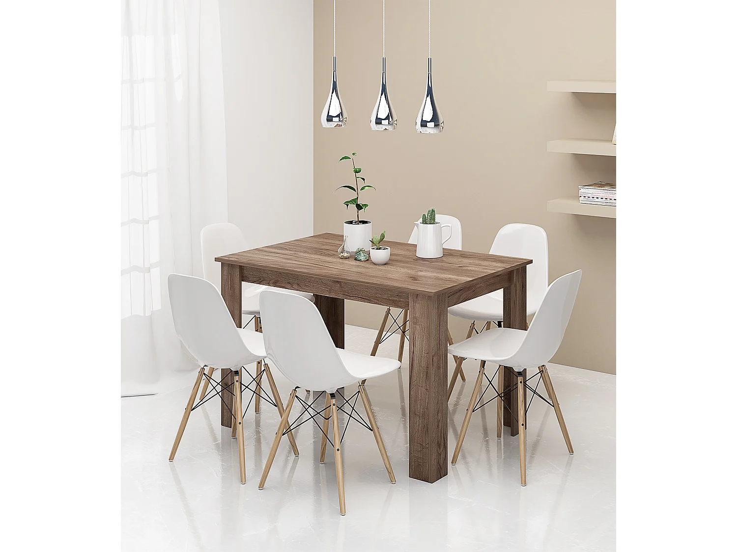 Tavolo da pranzo moderno 120x74 cm in noce TG6