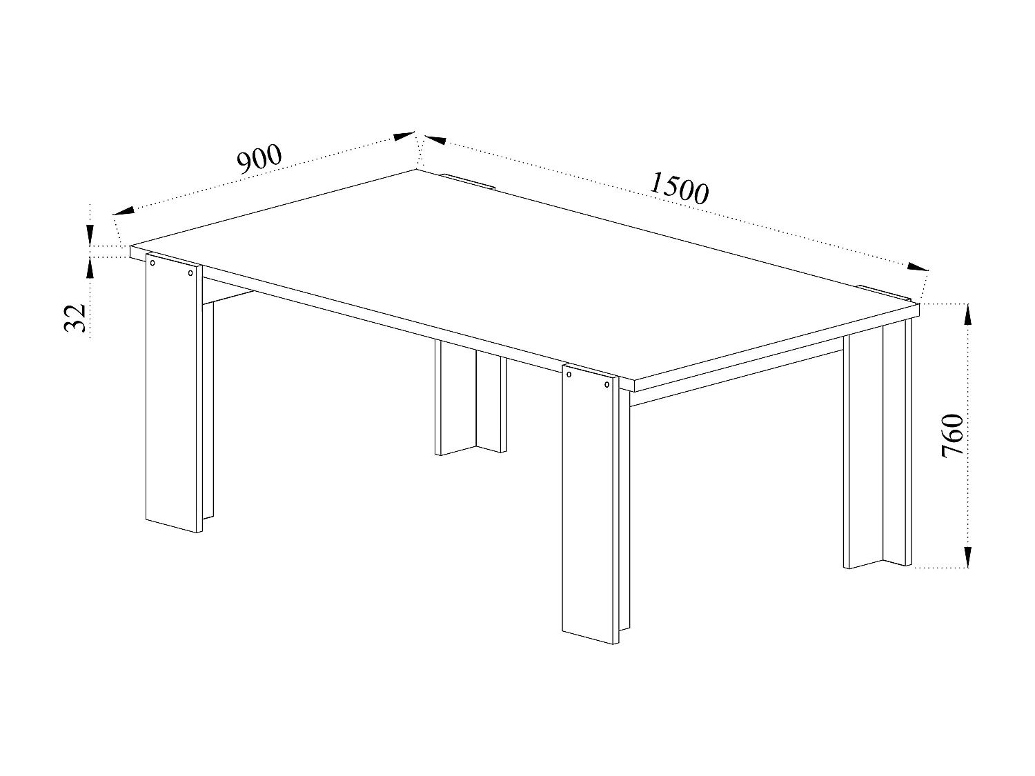 tavolo da pranzo fisso design moderno effetto legno TI14 150x76 legno bianco