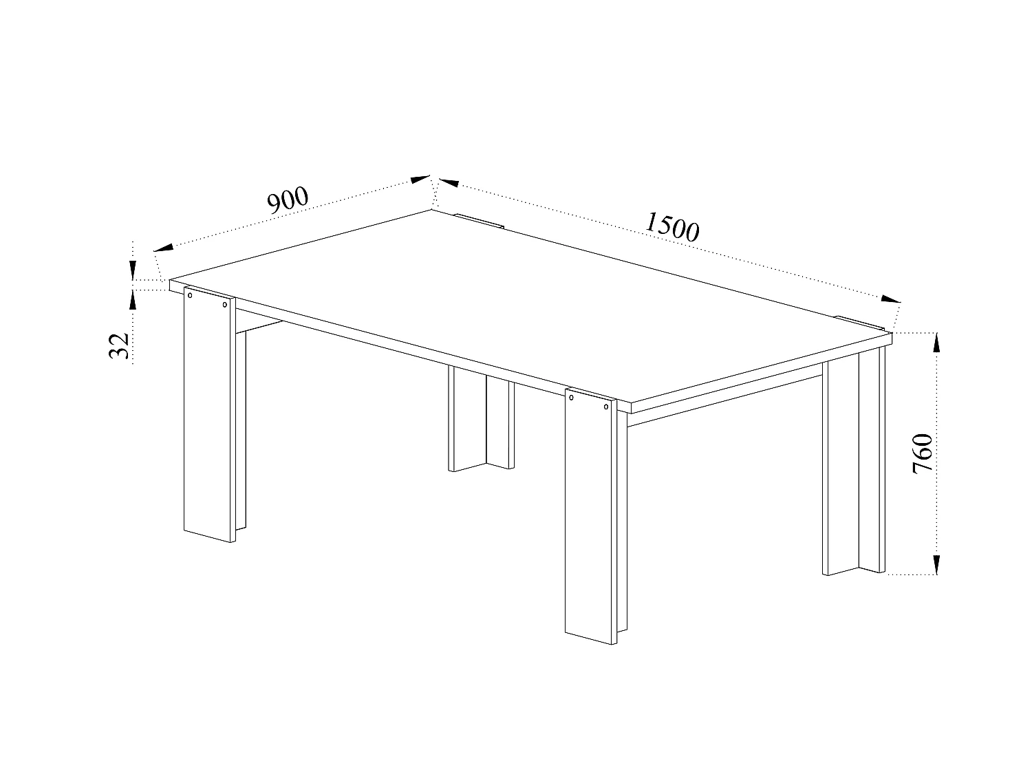 Tavolo da pranzo fisso design moderno effetto legno 150x76 legno bianco TI14