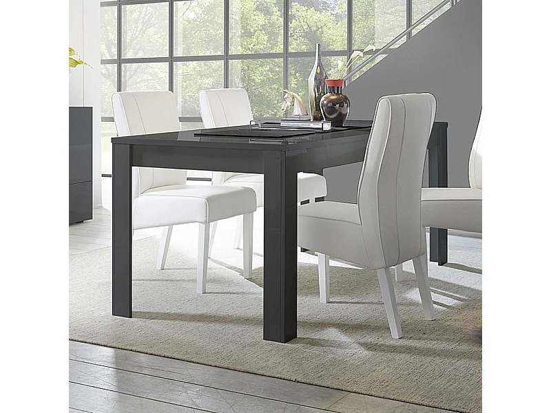 Tavolo da pranzo fisso design moderno e lineare effetto legno 180x90 TCL4 grigio lucido