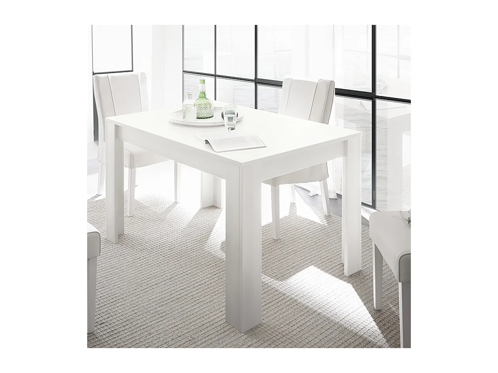 Tavolo da cucina fisso design moderno linea classica 180x90 TCL7 bianco opaco