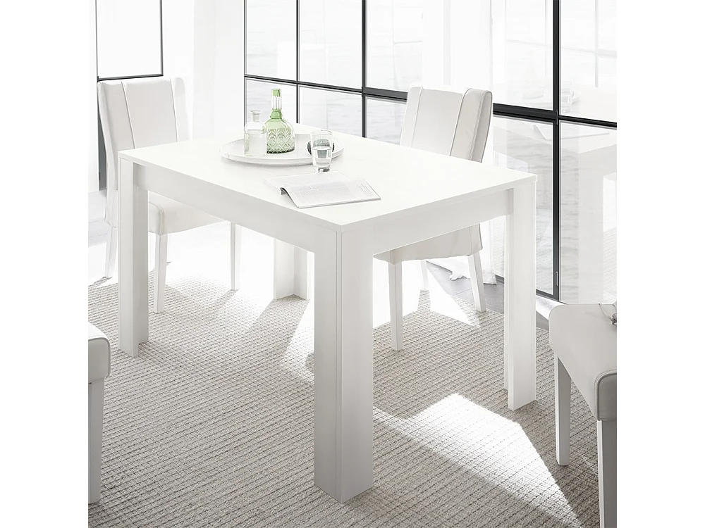 Tavolo da cucina fisso design moderno linea classica 180x90 TCL7 bianco opaco