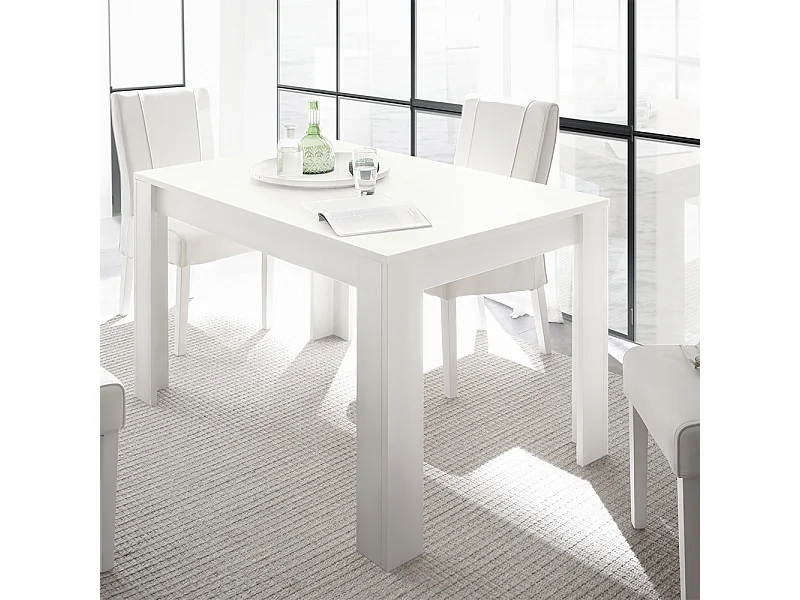 Tavolo da cucina fisso design moderno linea classica 180x90 TCL7 bianco opaco