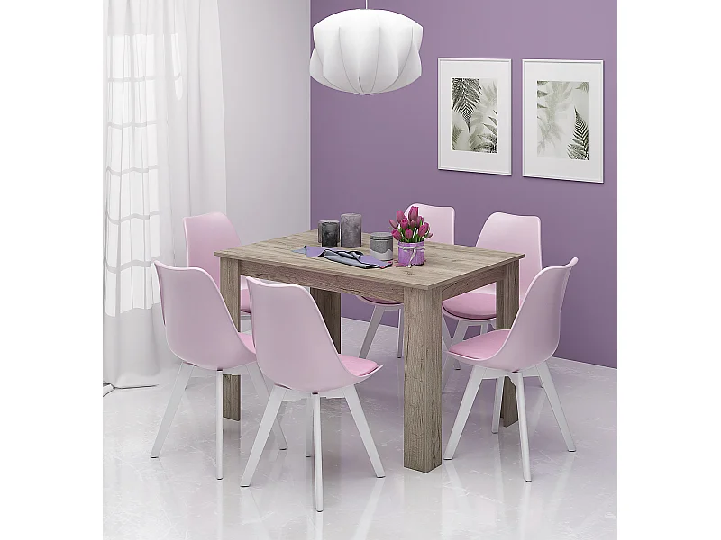 Tavolo da pranzo moderno 120x74 cm in rovere chiaro TG6