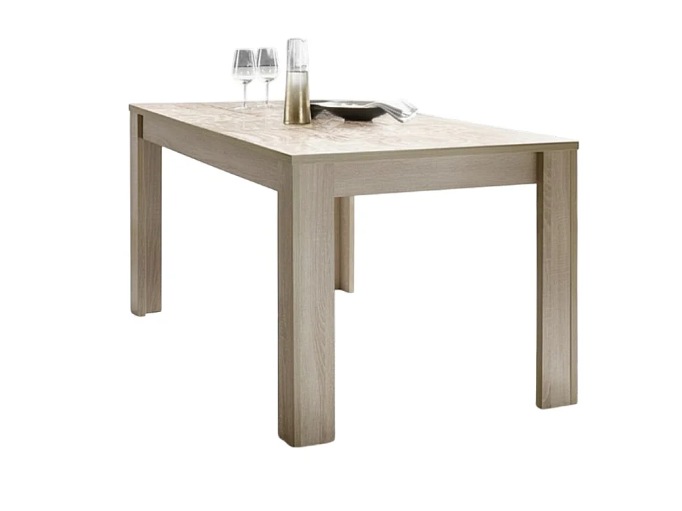 Tavolo da cucina fisso design moderno con disegni geometrici serigrafato 180x90 TCL17 rovere samoa