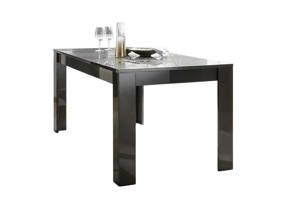 Tavolo da cucina fisso design moderno con disegni geometrici serigrafato 180x90 TCL17 grigio lucido
