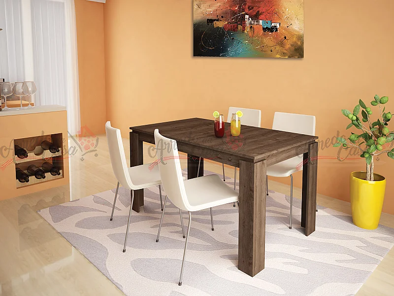 Tavolo da pranzo allungabile marrone TG1