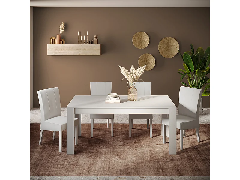 Tavolo da cucina allungabile 137x90 cm bianco opaco TCL23