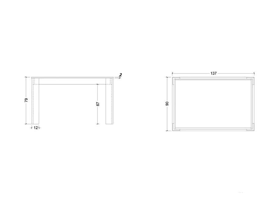 Tavolo da cucina allungabile 137x90 cm bianco opaco TCL23