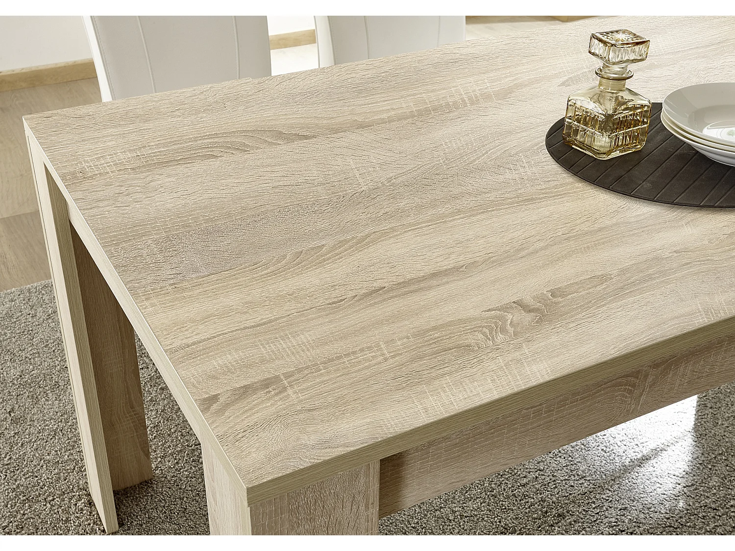 Tavolo da pranzo allungabile design moderno effetto legno 137x90 TCL3 rovere samoa