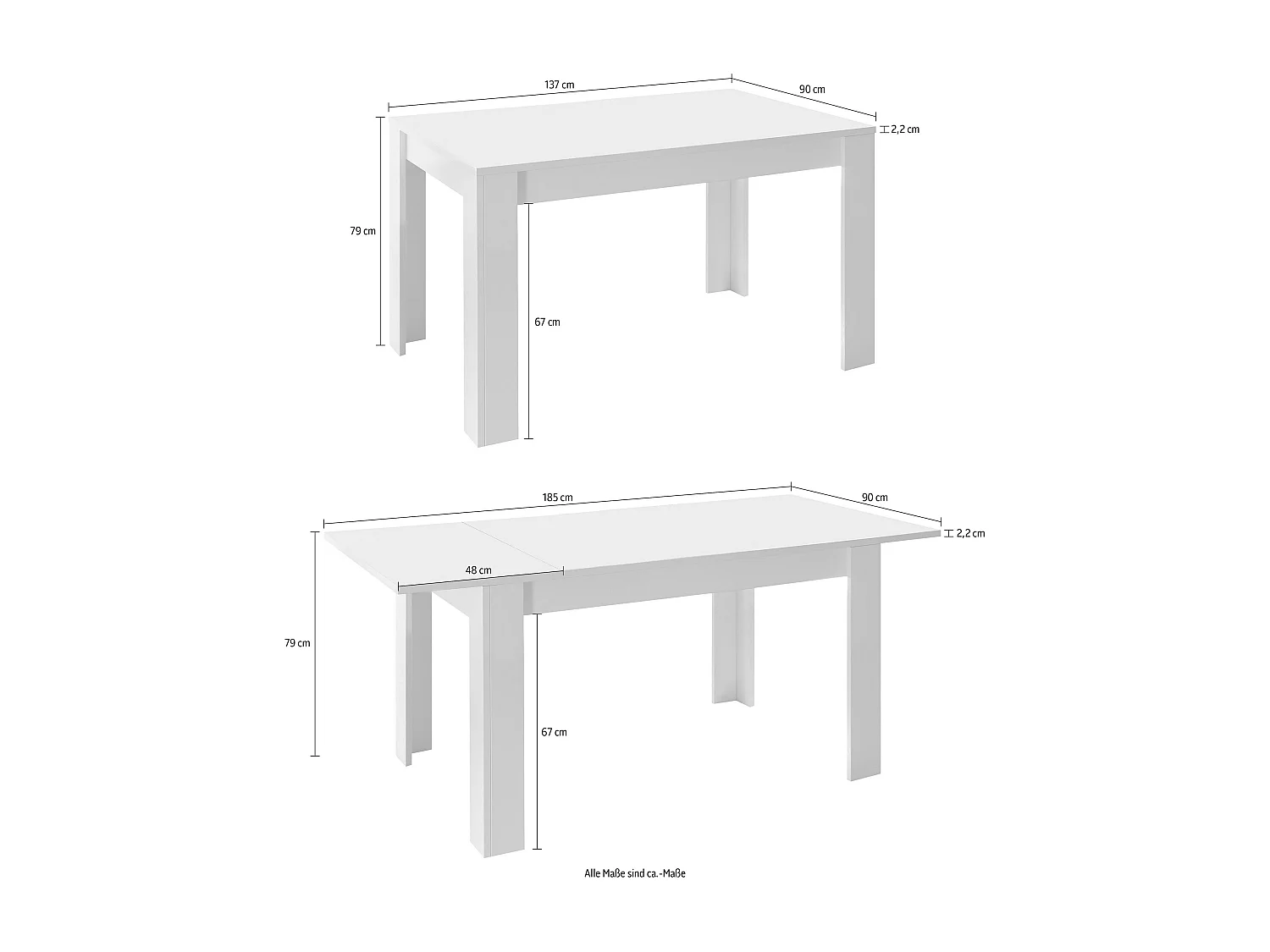 Tavolo da pranzo allungabile design moderno effetto legno 137x90 TCL3 rovere samoa