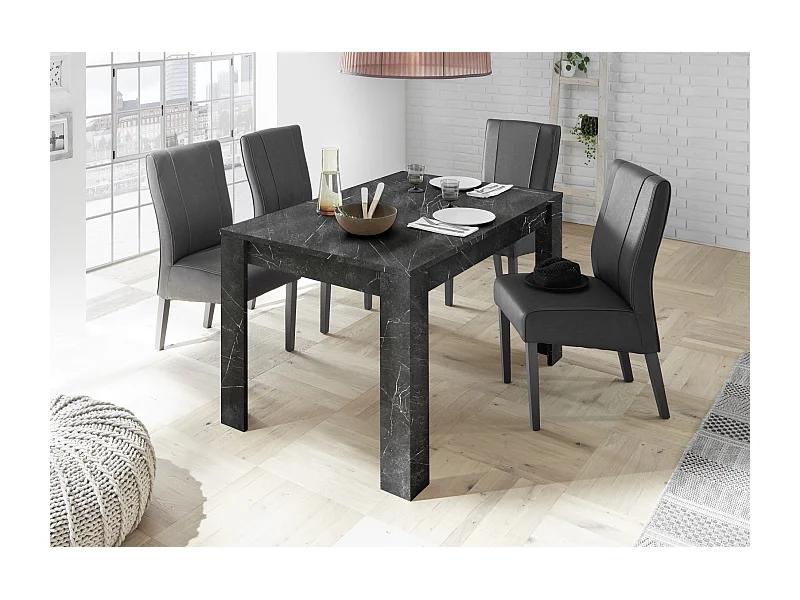 Tavolo da pranzo allungabile design moderno marmorizzato 137x90 TCL10 marmo nero