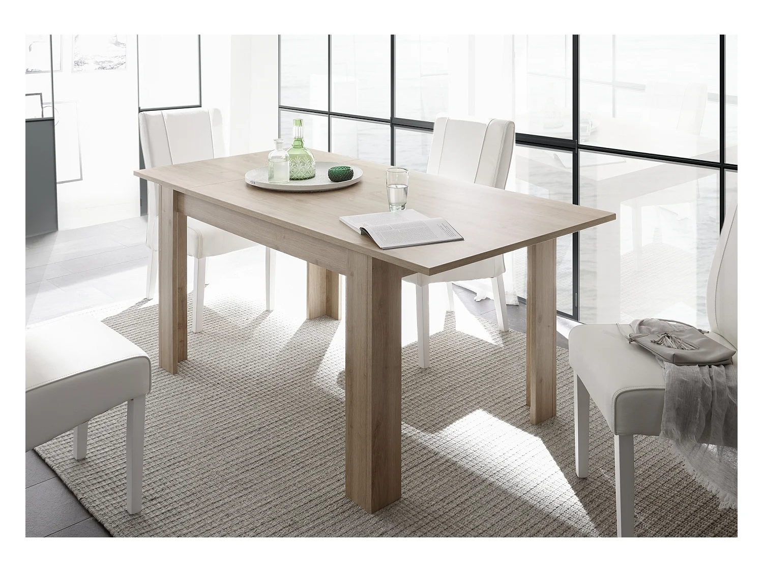 Tavolo da cucina allungabile design moderno linea classica 137x90 TCL6 rovere samoa