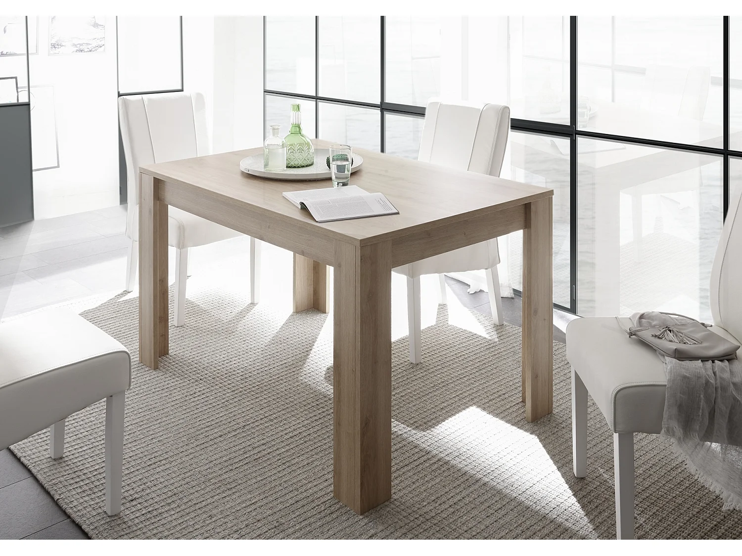 Tavolo da cucina allungabile design moderno linea classica 137x90 TCL6 rovere samoa