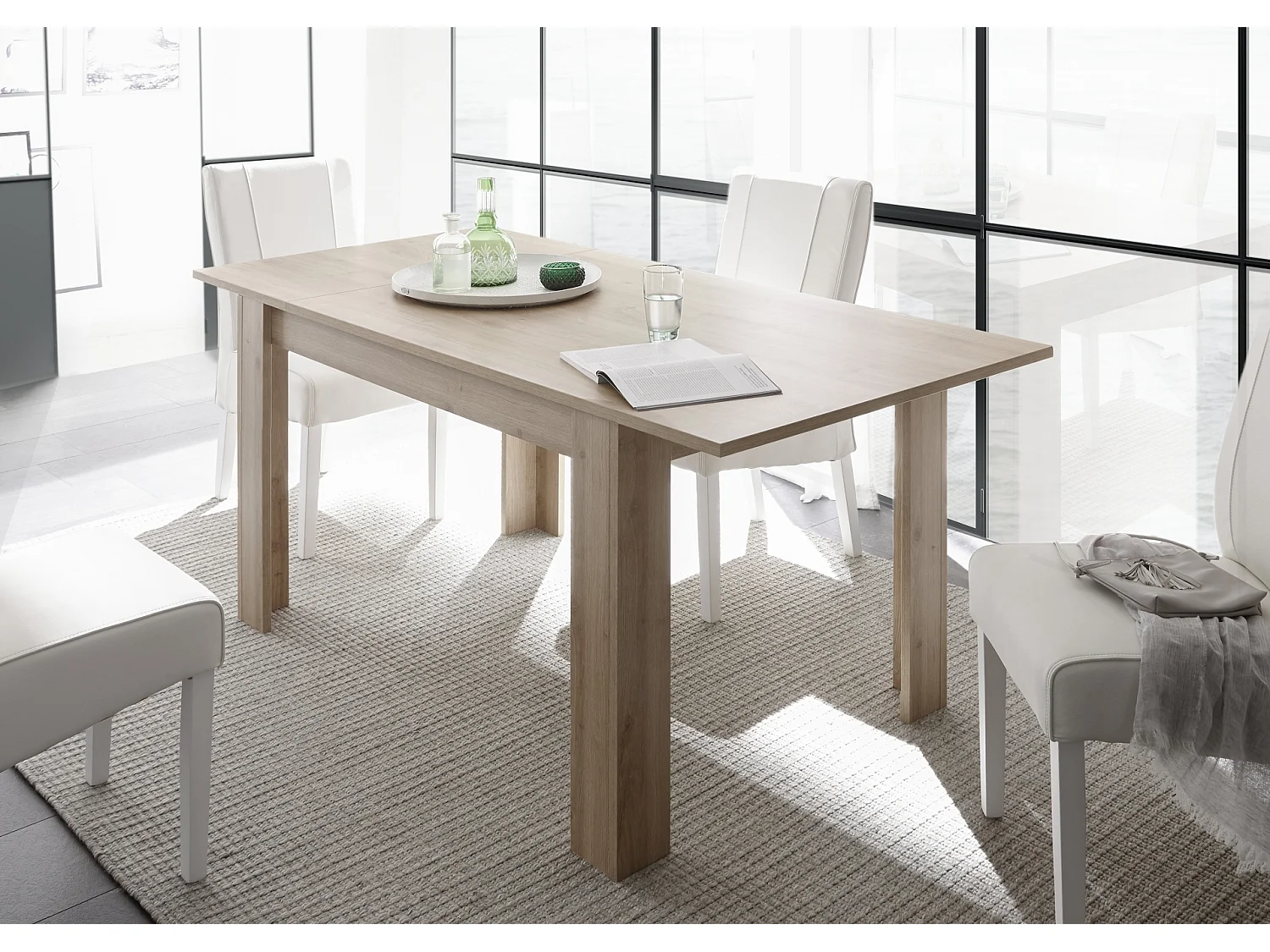 Tavolo da cucina allungabile design moderno linea classica 137x90 TCL6 rovere samoa