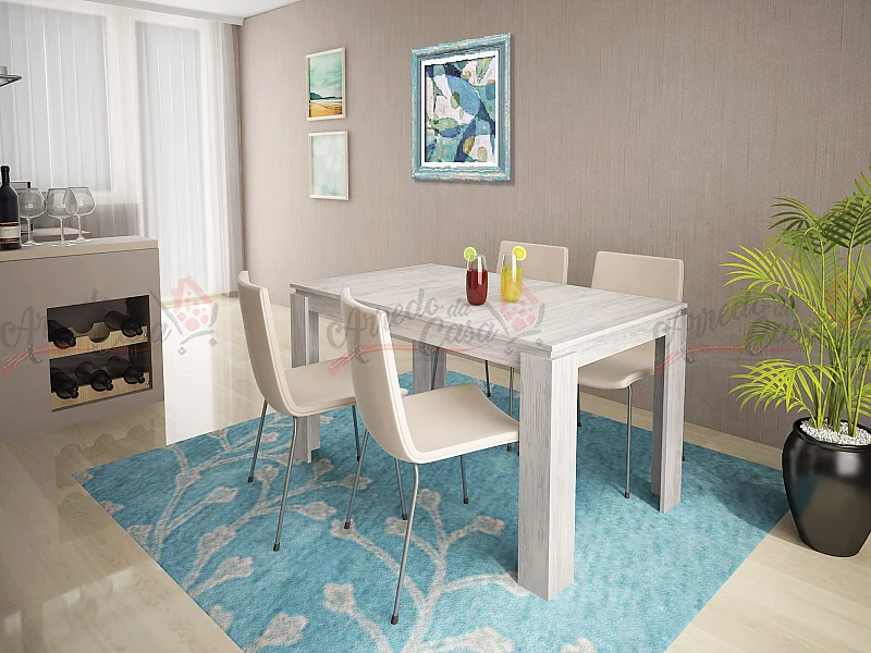 Tavolo da pranzo allungabile in rovere bianco TG1