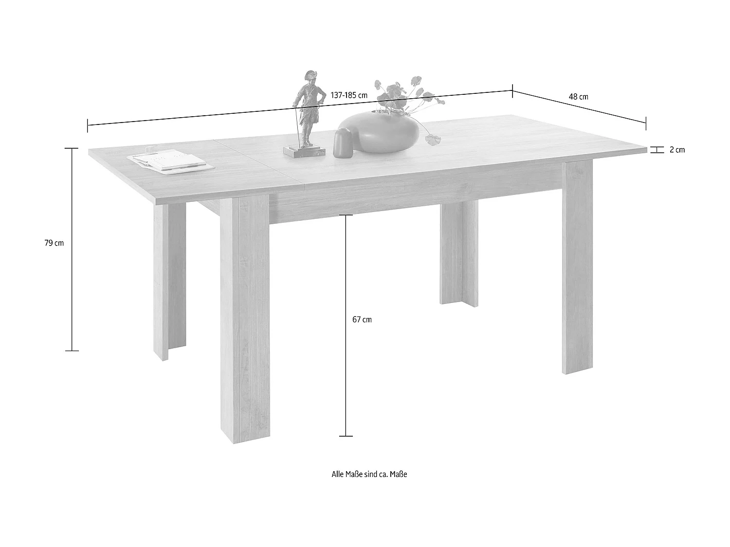 Tavolo da cucina allungabile design moderno effetto legno 137x90 TCL19 rovere mercure