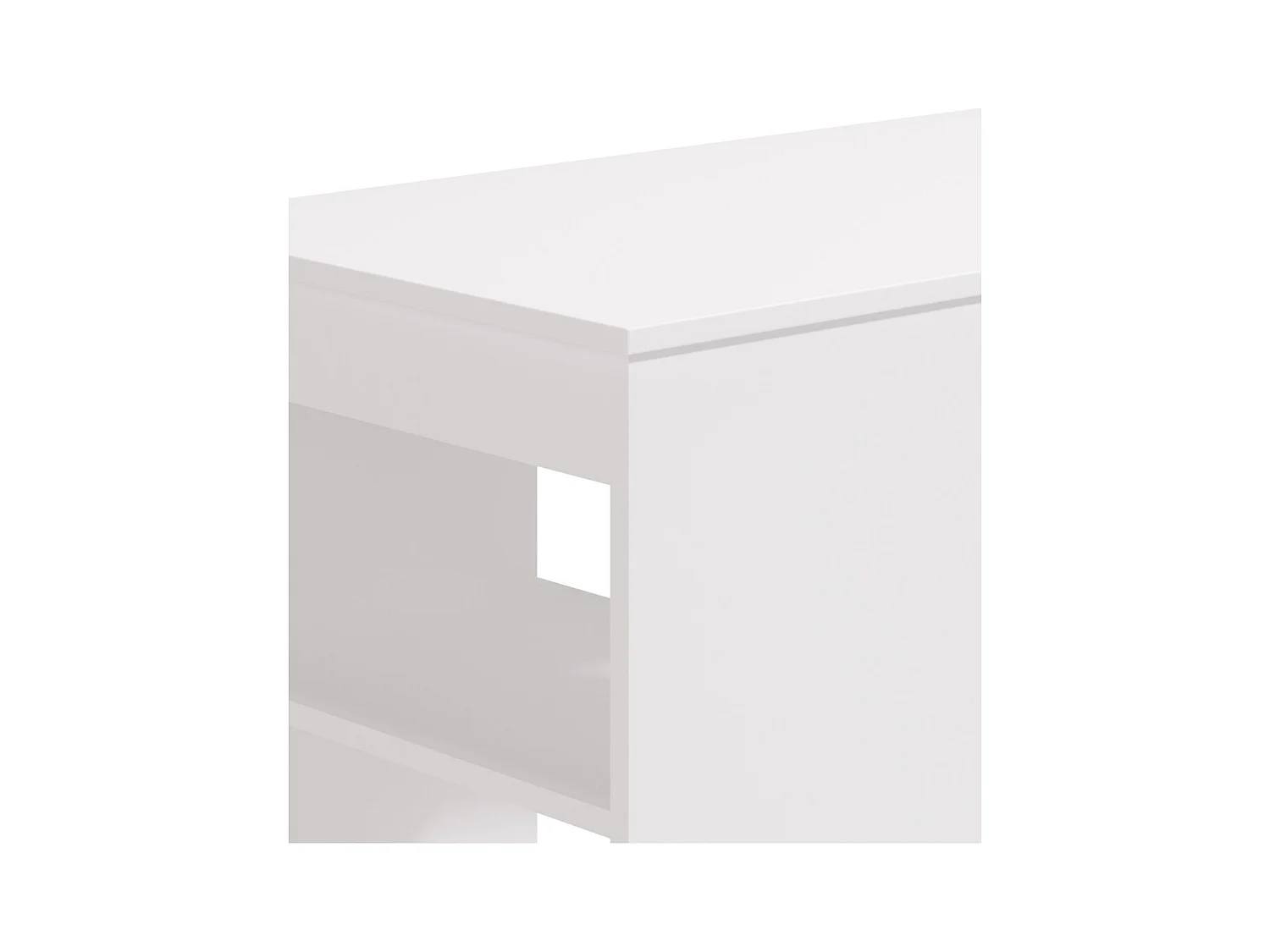 Mesa alta de 105x120x50 cm de tablero de melamina aglomerado en color blanco Valen