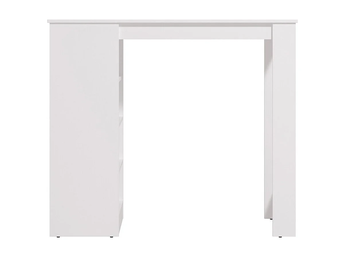 Mesa alta de 105x120x50 cm de tablero de melamina aglomerado en color blanco Valen