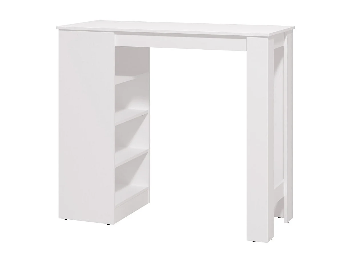 Mesa alta de 105x120x50 cm de tablero de melamina aglomerado en color blanco Valen
