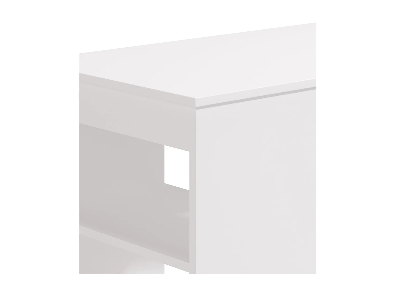 Mesa alta de 105x120x50 cm de tablero de melamina aglomerado en color blanco Valen