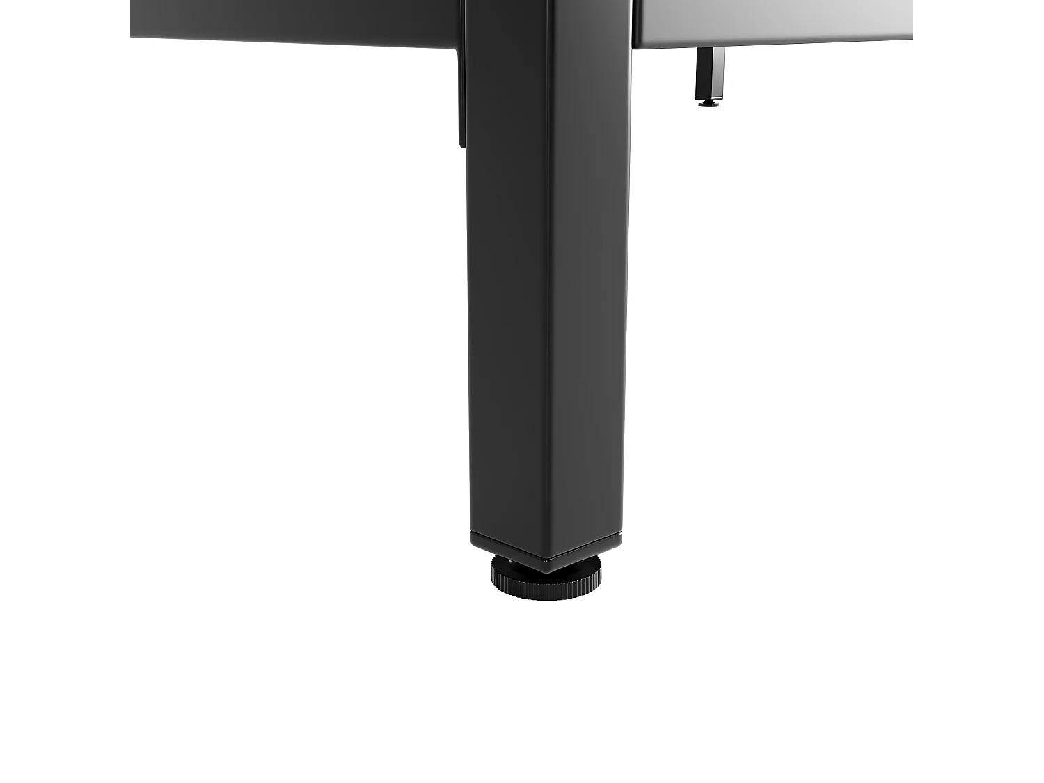 Ilot central de cuisine avec 2 tiroirs et 2 portes, plateau en placage marbre blanc, corps noir - 100x90x90cm