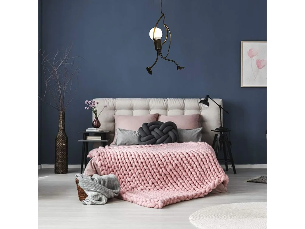 Lustre en fer forgé, lustre design dessin animé créatif en fer forgé, lustre design chambre enfant, E27, lampe non incluse