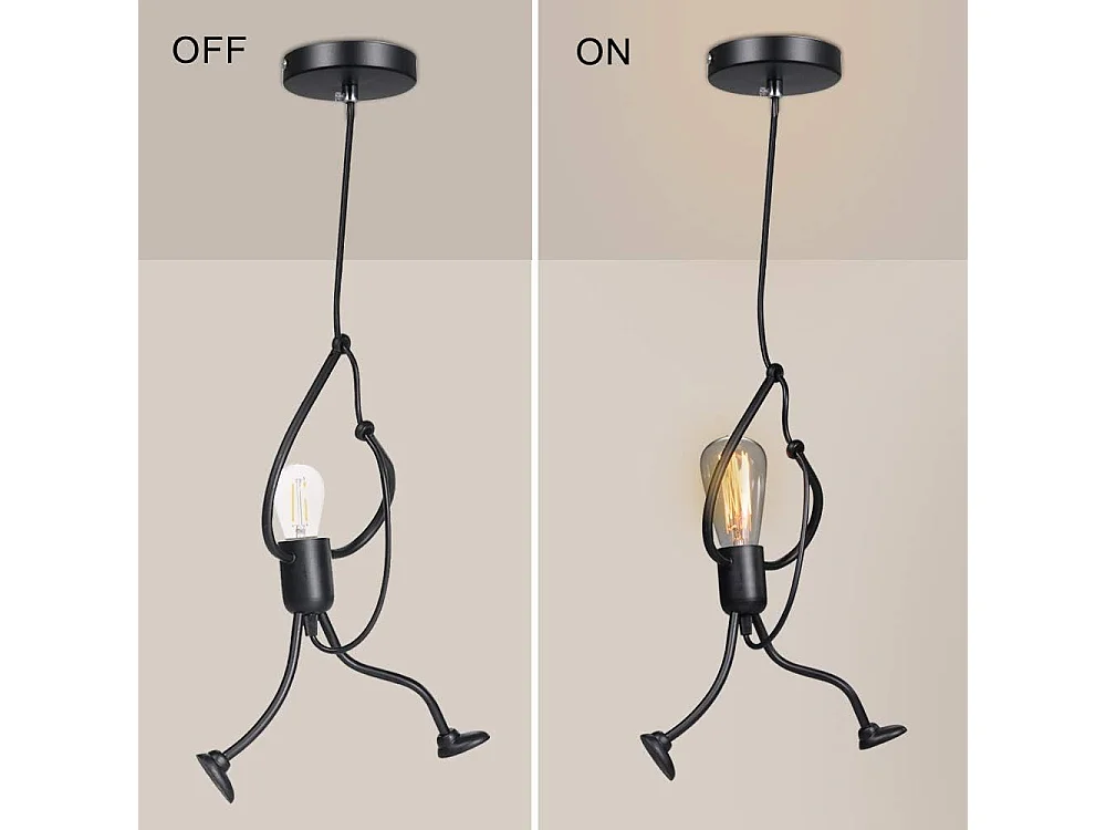 Lustre en fer forgé, lustre design dessin animé créatif en fer forgé, lustre design chambre enfant, E27, lampe non incluse