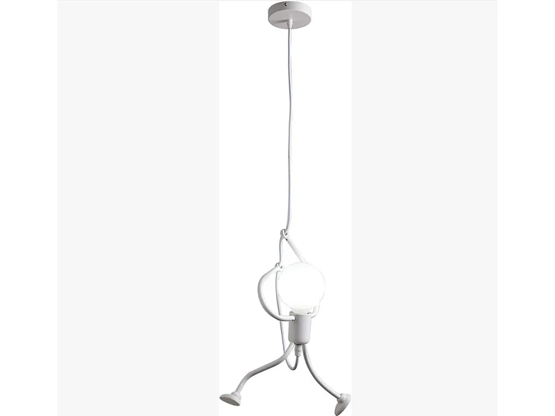 Lustre moderne en fer forgé Lustre rétro Plafonnier dessin animé Joli lustre en fer forgé E27 (1 pièce - blanc)