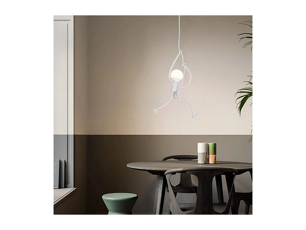 Lustre moderne en fer forgé Lustre rétro Plafonnier dessin animé Joli lustre en fer forgé E27 (1 pièce - blanc)