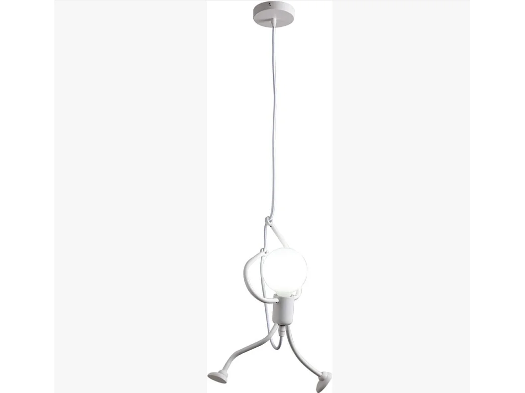 Lustre moderne en fer forgé Lustre rétro Plafonnier dessin animé Joli lustre en fer forgé E27 (1 pièce - blanc)