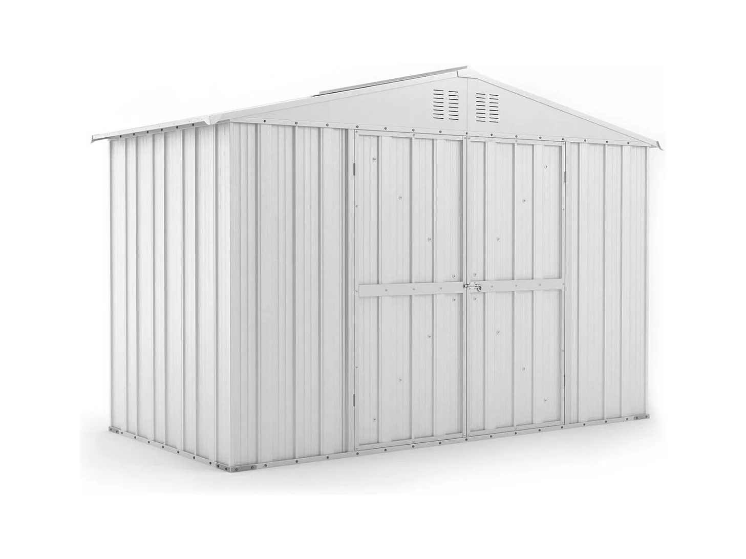 Box attrezzi casetta giardino in Acciaio Zincato 327x155cm x h2.15m - 114KG - 5.06mq - BIANCO