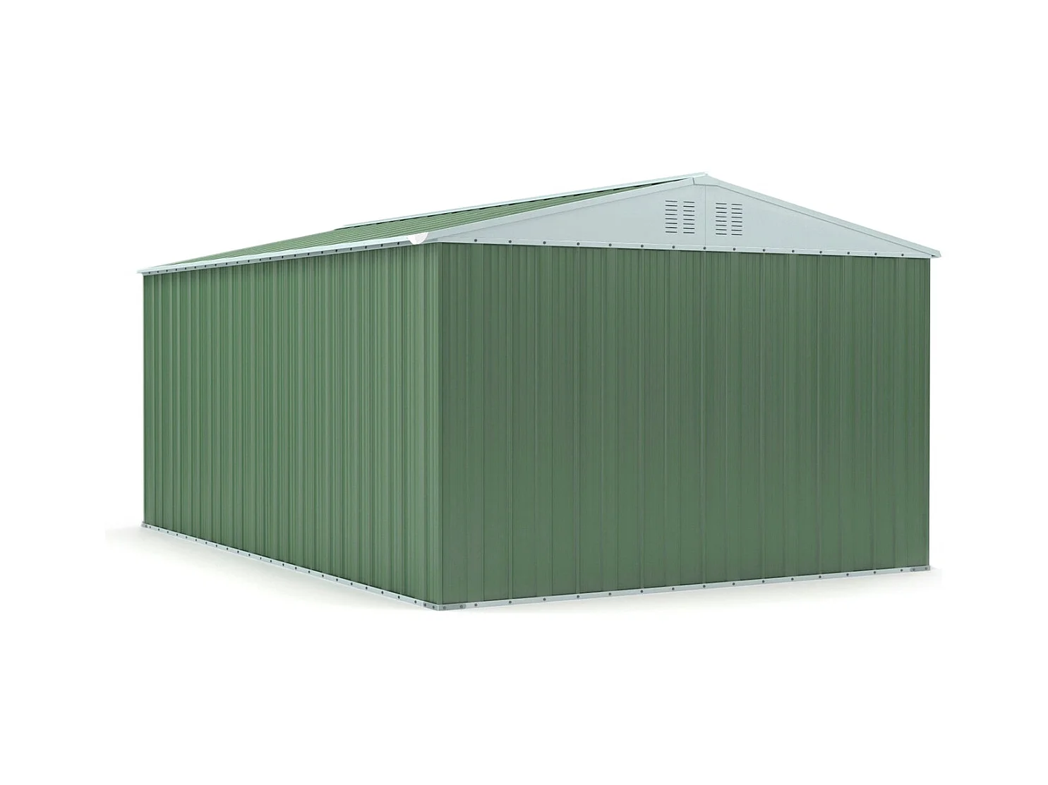 Capanno box attrezzi i per esterno casetta giardino in lamiera 327x459cm x h 215cm - 201 kg - 15,01 mq - VERDE