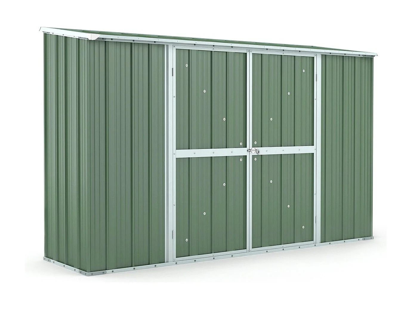 Casetta giardino Box in lamiera di Acciaio Zincato 307x100cm x h1.92m - 75KG - 3.07mq - VERDE