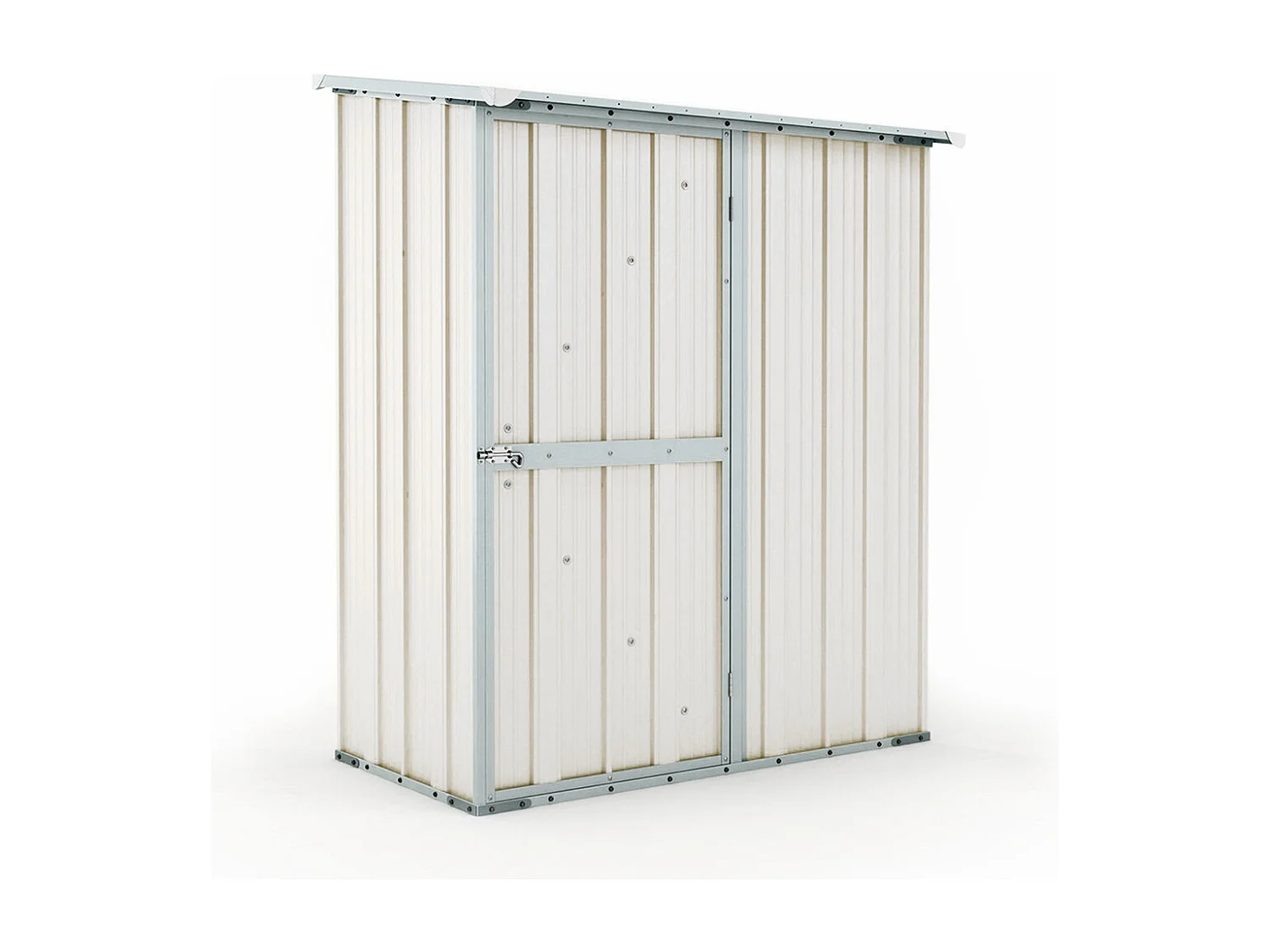 Casetta da giardino in lamiera di acciaio 155x100cm x h 192cm - 50kg - 1,55mq - BIANCO