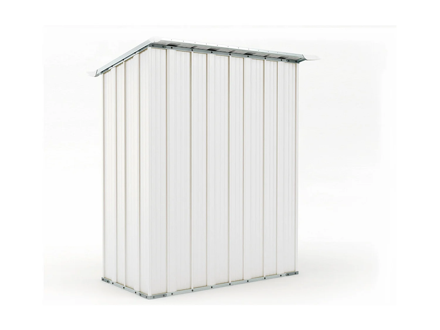 Casetta da giardino in lamiera di acciaio 155x100cm x h 192cm - 50kg - 1,55mq - BIANCO