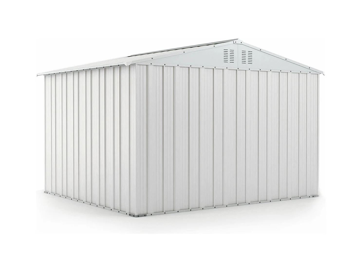 Casetta acciaio da giardino in lamiera zincata 327x269cm x h 215cm - 132 kg - 8,80mq - BIANCO