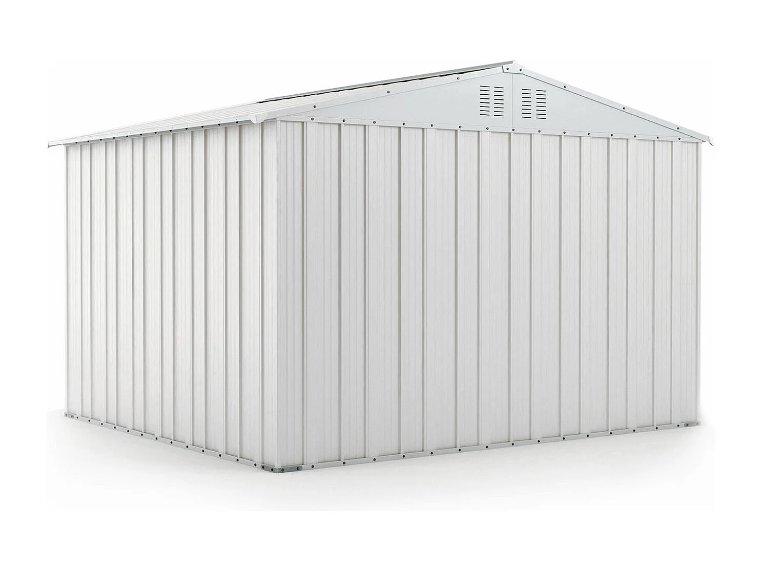 Casetta acciaio da giardino in lamiera zincata 327x269cm x h 215cm - 132 kg - 8,80mq - BIANCO