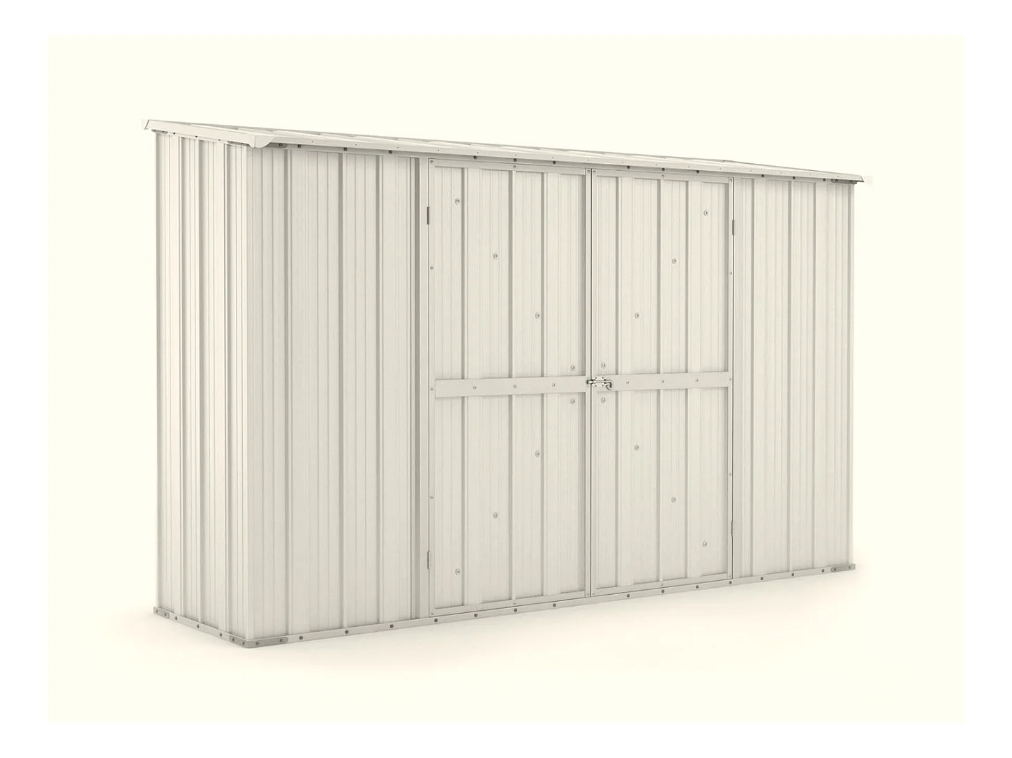 Casetta giardino Box in lamiera di Acciaio Zincato 307x100cm x h1.92m - 75KG - 3.07mq - BIANCO