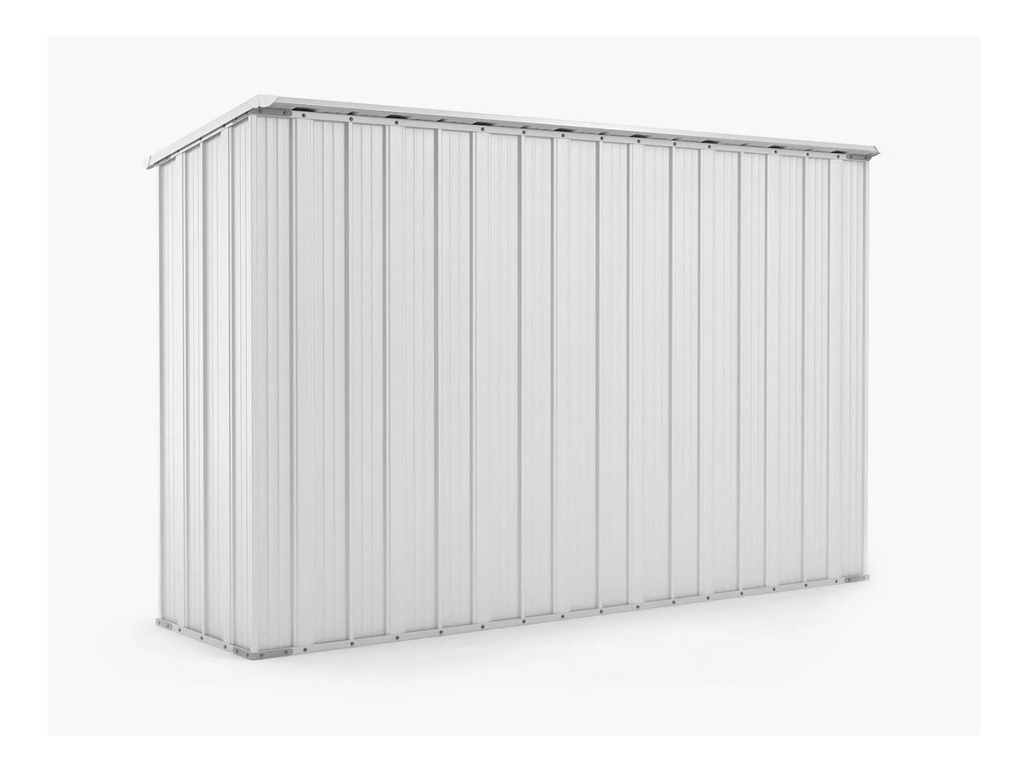 Casetta giardino Box in lamiera di Acciaio Zincato 307x100cm x h1.92m - 75KG - 3.07mq - BIANCO