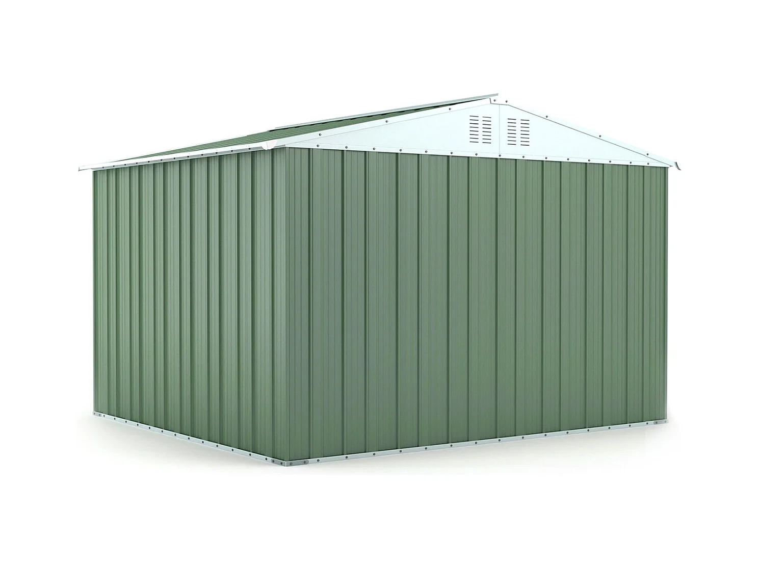 Casetta acciaio da giardino in lamiera zincata 327x269cm x h 215cm - 132 kg - 8,80mq - VERDE