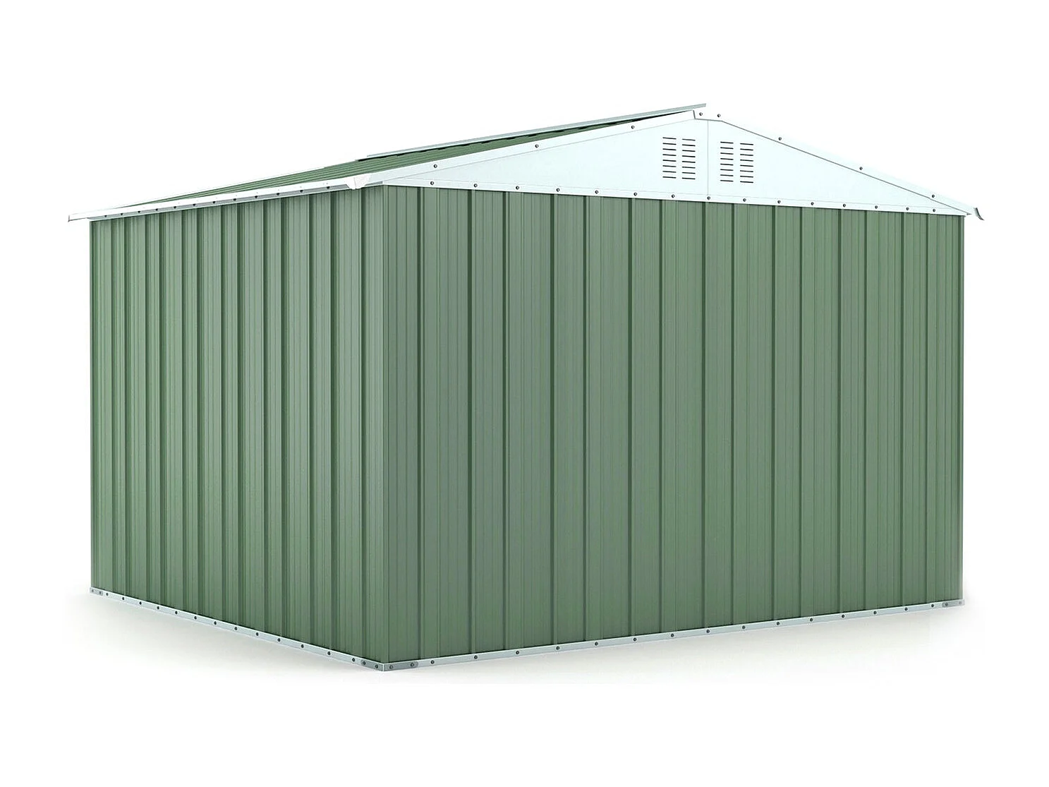 Casetta acciaio da giardino in lamiera zincata 327x269cm x h 215cm - 132 kg - 8,80mq - VERDE