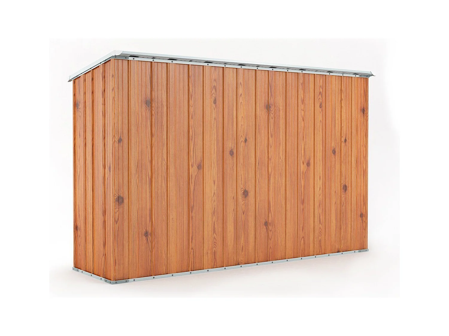 Casetta giardino Box in lamiera di Acciaio Zincato 307x100cm x h1.92m - 75KG - 3.07mq - FINITURA LEGNO