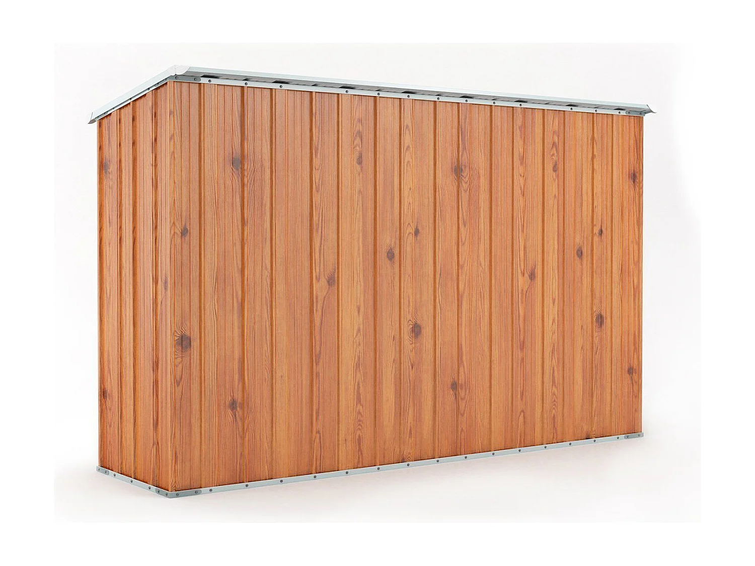 Casetta giardino Box in lamiera di Acciaio Zincato 307x100cm x h1.92m - 75KG - 3.07mq - FINITURA LEGNO