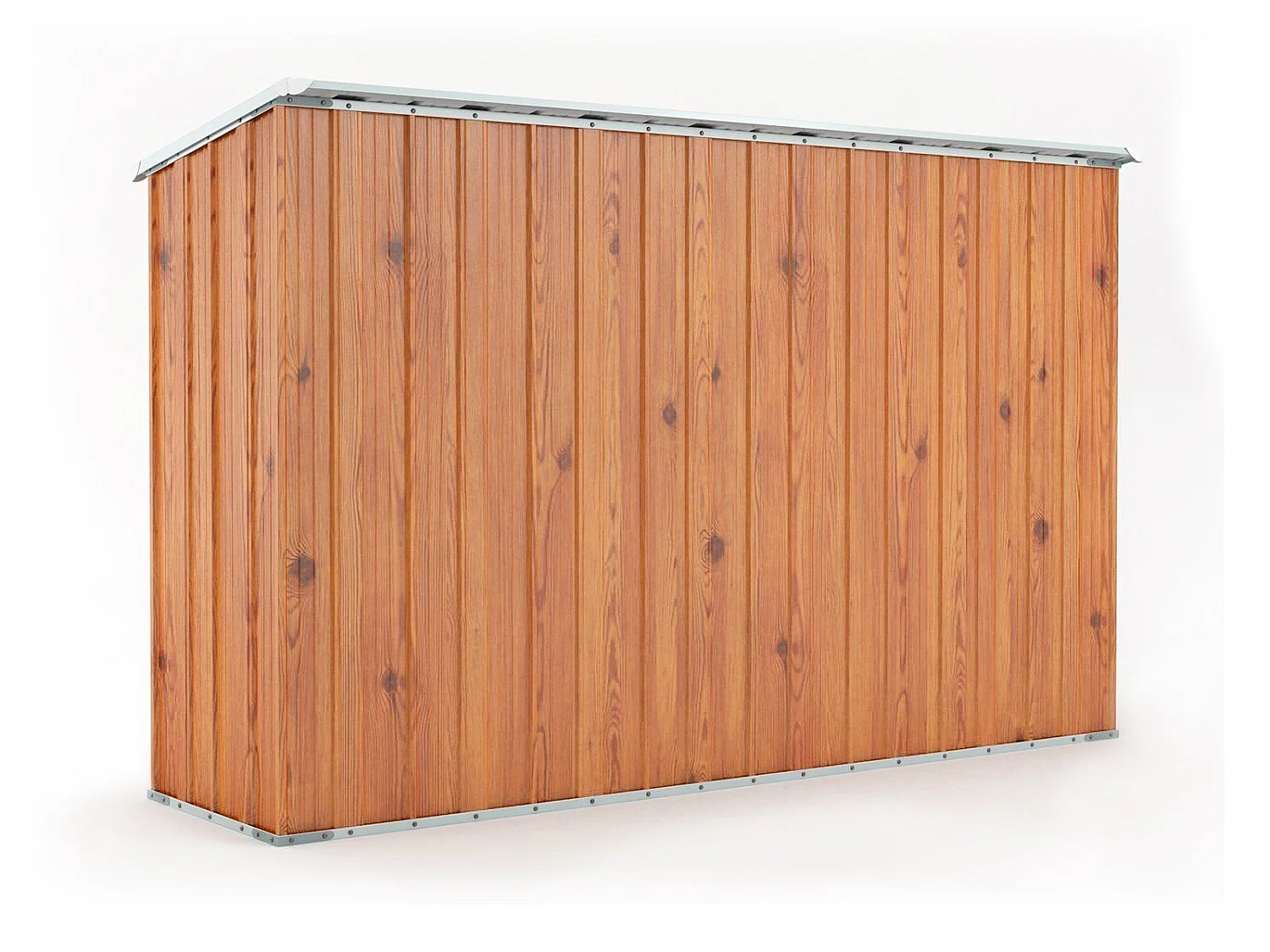 Casetta giardino Box in lamiera di Acciaio Zincato 307x100cm x h1.92m - 75KG - 3.07mq - FINITURA LEGNO