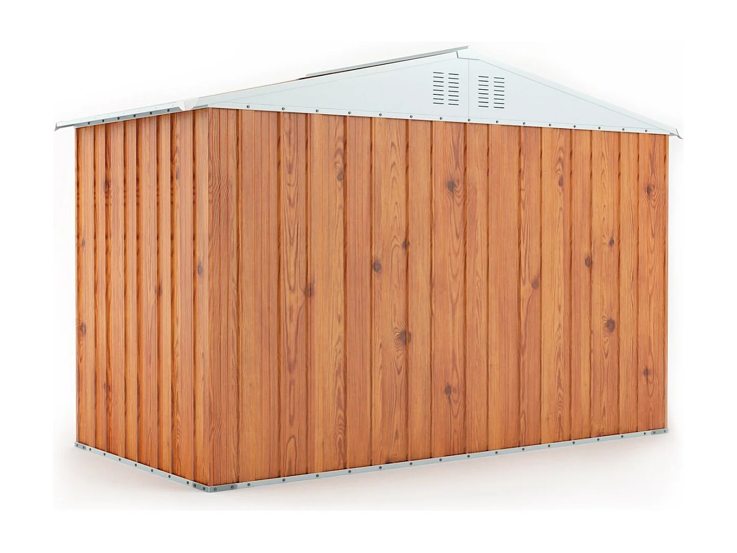 Box attrezzi casetta giardino in Acciaio Zincato 327x155cm x h2.15m - 114KG - 5.06mq - FINITURA LEGNO