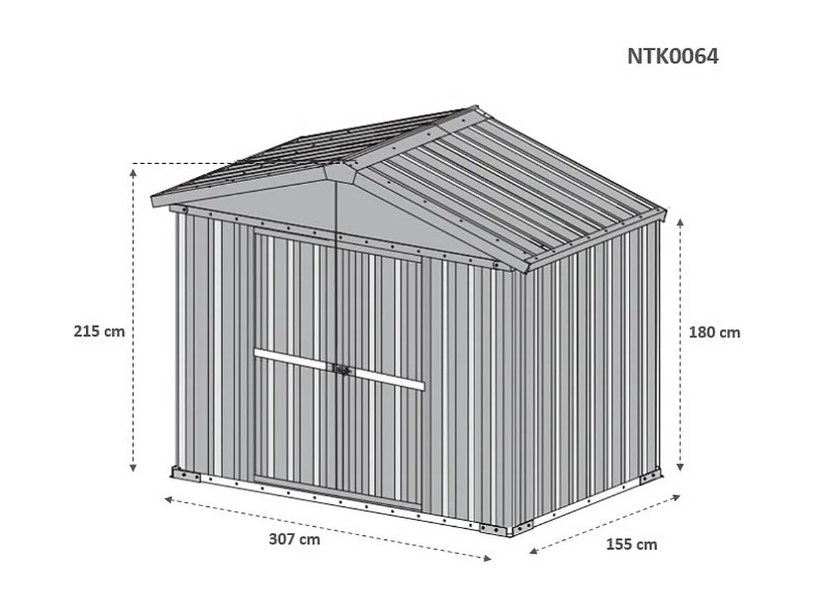 Box attrezzi casetta giardino in Acciaio Zincato 327x155cm x h2.15m - 114KG - 5.06mq - FINITURA LEGNO