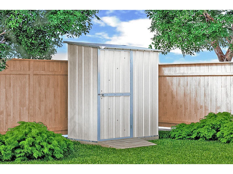 Casetta per esterno giardino box deposito attrezzi 174x100cm x h 182cm - 43kg - 1,74mq - BIANCO