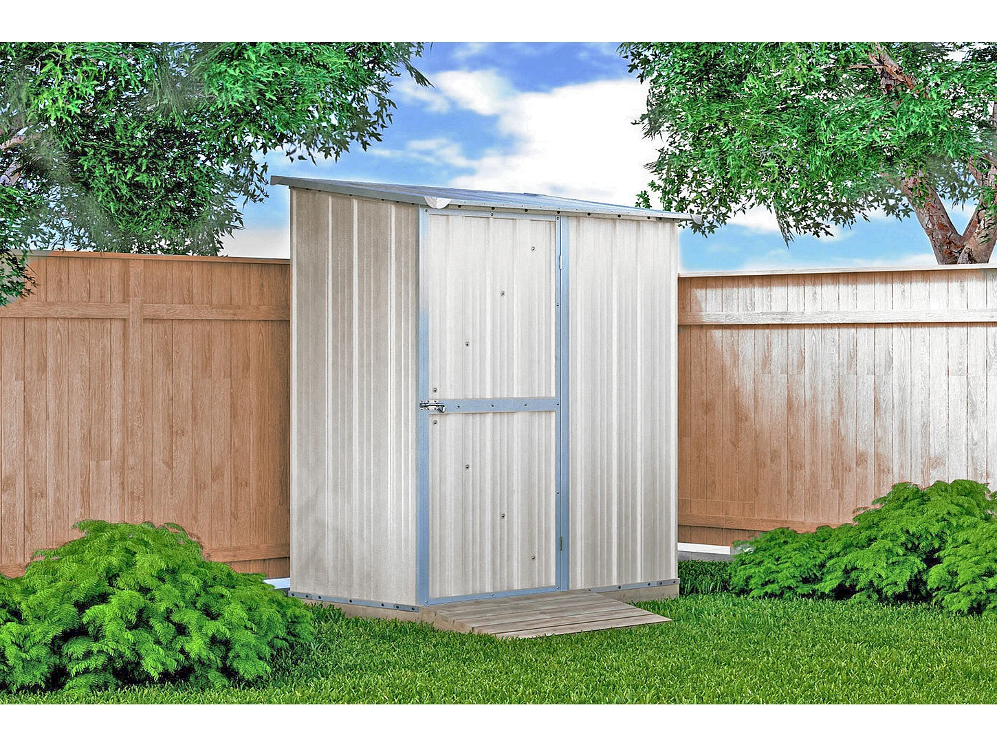 Casetta per esterno giardino box deposito attrezzi 174x100cm x h 182cm - 43kg - 1,74mq - BIANCO